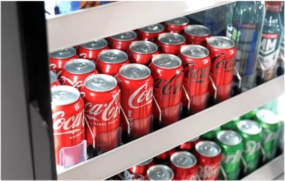 Fully stocked smart cooler shelves